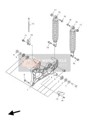 37PF22100100, Stossdampfereinheit, Hinten, Yamaha, 2